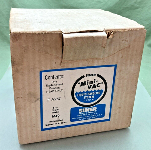 Pompe Utilitaire Portable Simer Mini-Vac M40P - 1/12 HP, 350 Gal/H - NEUVE
