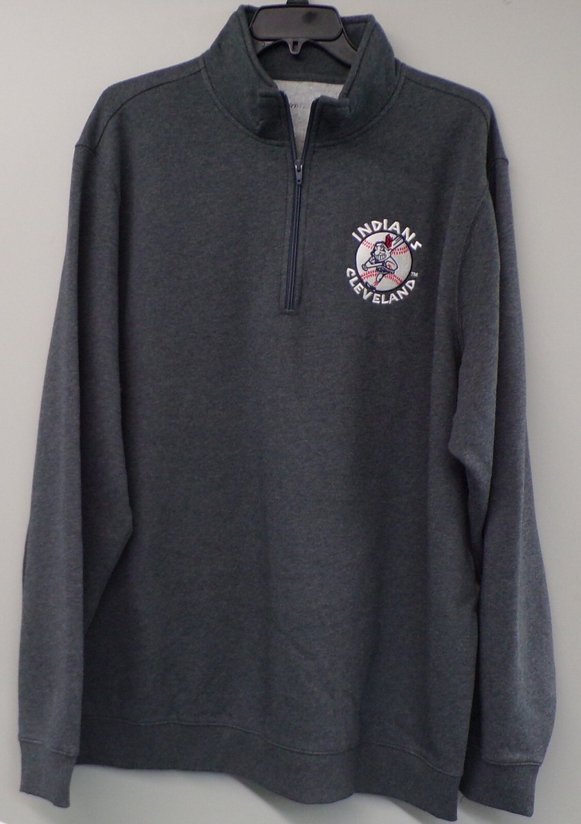 Cleveland Indians Swinging Chief Wahoo Mens 1/4 Zip Pullover XS