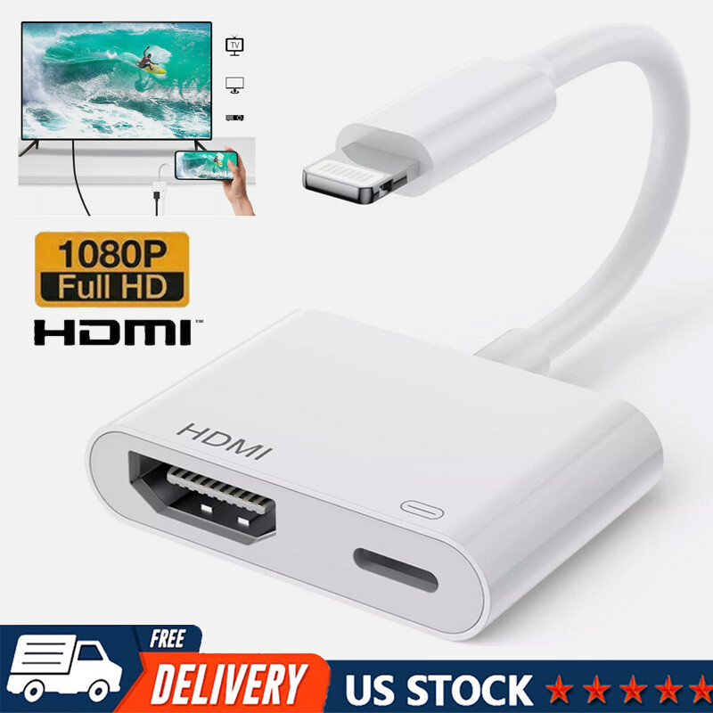 HDMI Adapter 1080P For iPhone 14 13 12 11 Sync Screen Digital