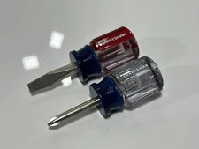 Craftsman USA (NOS) 2pc Stubby Screwdriver Set, WF 4118 Phillips & 4151 Flat Tip