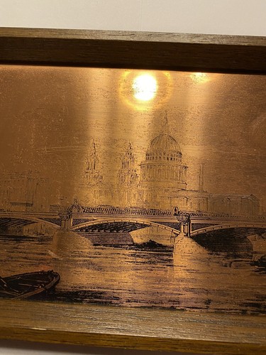 Vintage Blackfriars Brücke Kupfer geätzt Kunst Dekor Themse England B12 - Bild 4 von 12