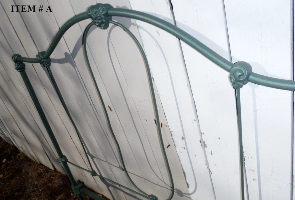 Choose one- Vtg Metal & Cast Iron Headboard with Modern Hollywood Frame - Image 3 of 4