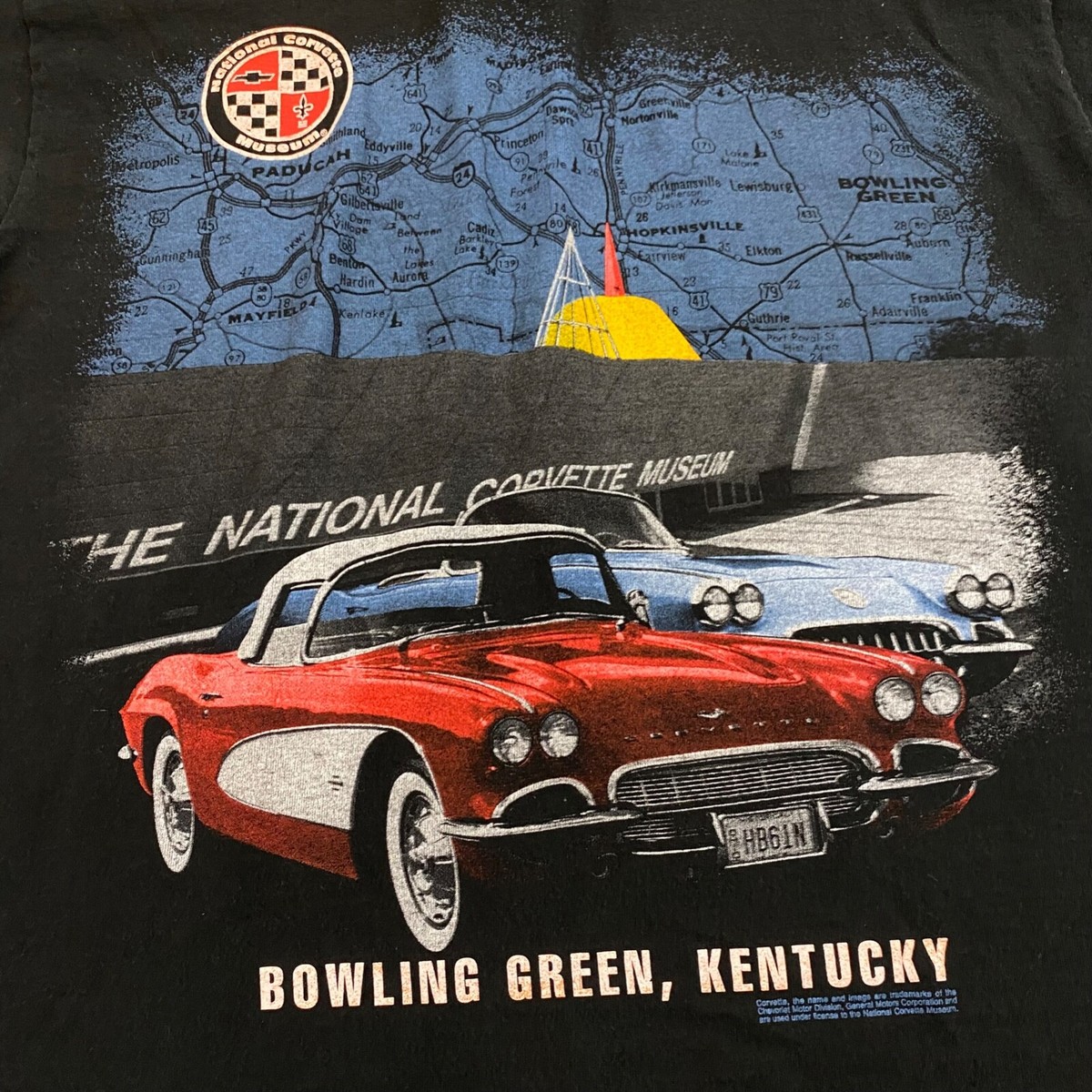 ⭐︎N⭐︎ Vintage National Corvette Museum Shirt Mens Large Black Automotive
