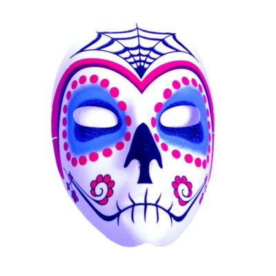 Underwraps Day of the Dead Sugar Skull Spiderweb Mask Halloween