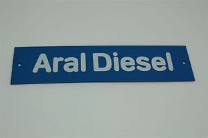 ARAL Diesel Emailleschild Tankstelle Werkstatt Zapfsäule 28x7 cm Enamel Sign