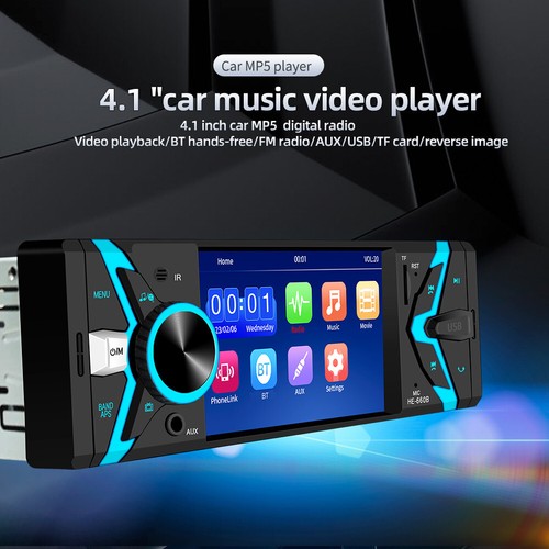 Radio de coche estéreo único 1DIN audio Bluetooth receptor FM MP5 USB TF AUXILIAR - Imagen 12 de 24
