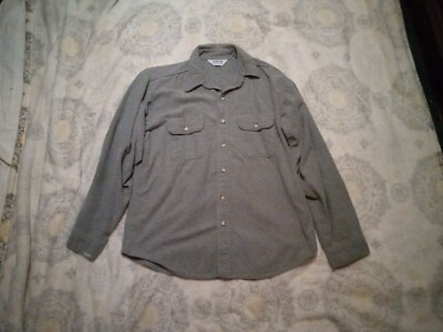 Vintage 1980s Five Brother Long Sleeve Button Shirt Fleece Gray sL Nice Rare USA