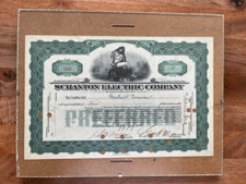 Scranton Electric Co, Pennsylvania, USA, July 1923 (5 Shares zu $100), gerahmt