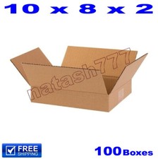 100 - 10x8x2 Cardboard Boxes 32-ECT Mailing Packing Shipping Corrugated Carton