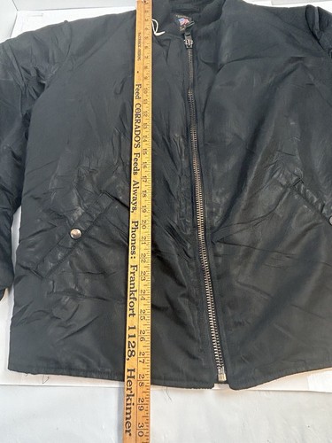 Vtg THE COCKPIT USA Black Nylon Bomber Flight Jacket, SIze XL Rare - Picture 11 of 12