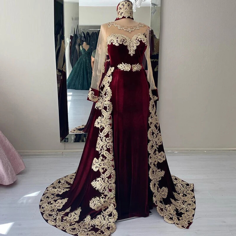 Burgundy Kaftan Evening Dresses Appliques Detachable Algerian Wedding Party | eBay Burgundy Kaftan Evening Dresses Appliques Detachable Algerian Wedding Party | eBay