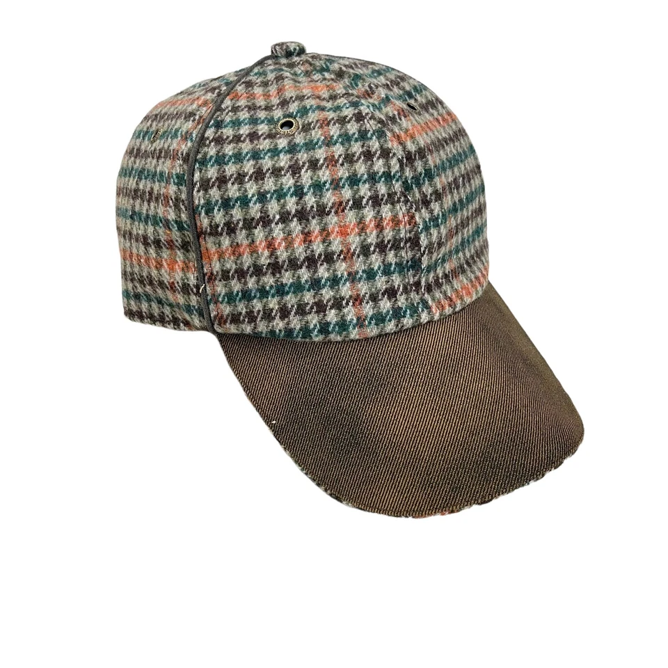 Stetson Wool Blend Houndstooth Plaid Baseball Cap Adjustable Buckle Back OSFM - Image 2 of 4