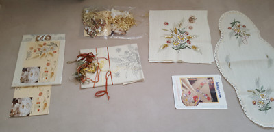 Stickset 4tlg  Junghans Handarbeitspaket teils bestickt