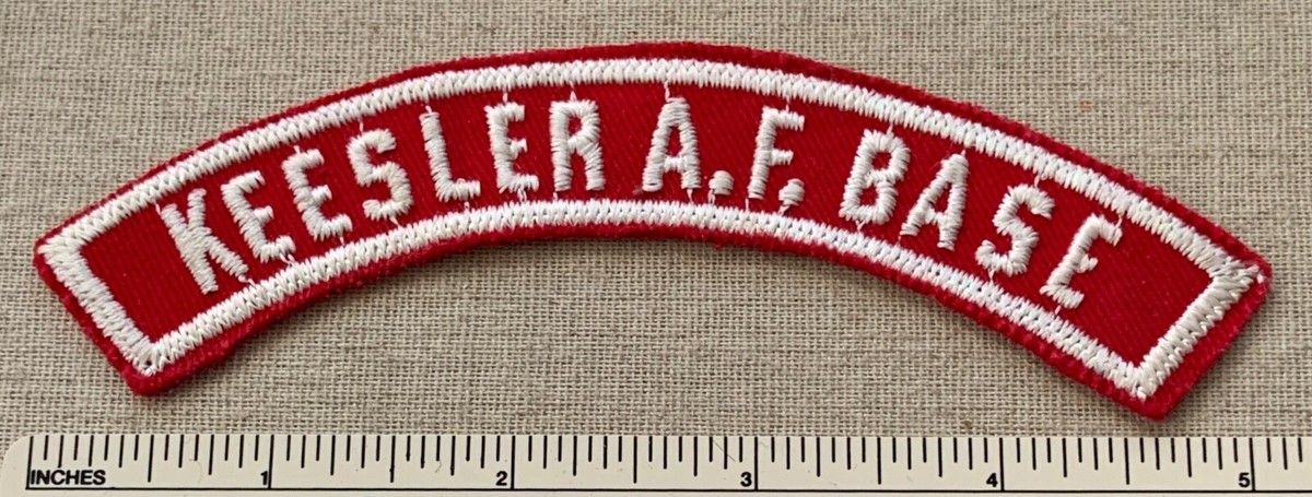 Vintage KEESLER A.F.B. Air Force Base Red & White Military Strip 