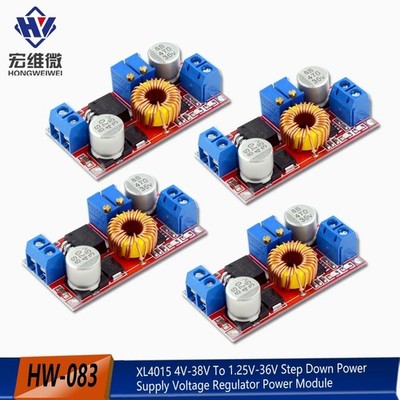 4-Piece Adjustable DC-DC Buck Converter Modules, 5A Max Input 5V 32V to 0.8 30V