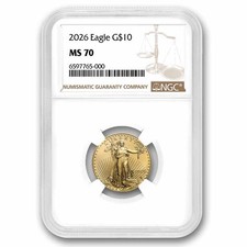 2026 1/4 oz American Gold Eagle MS-70 NGC 4487.28 per troy oz
