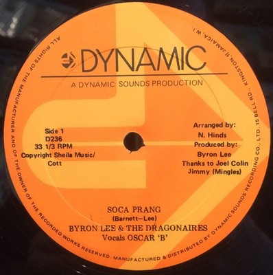 Byron Lee And The Dragonaires - Soca Prang (12'')