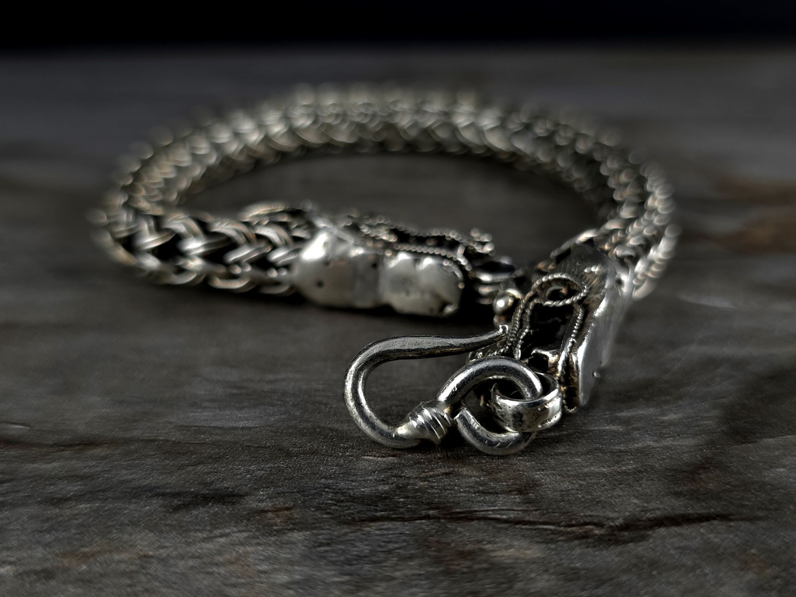 Silver Sterling Dragon Head 3D Solid Bracelet - S… - image 13