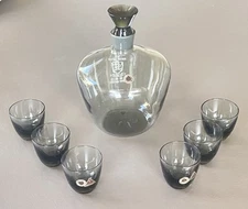 MCM Sussmuth Glass Decanter Shot 6 Glass  1960 La Jolla Golf Trophy Match