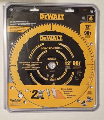 DEWALT 2X Precision Trim 12-Inch 96 Tooth Kerf Woodworking Saw Blades DW7296PT
