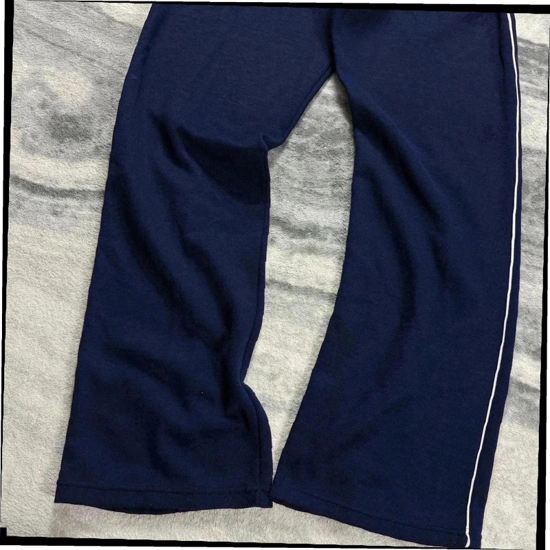 Vintage Navy Cotton Pleated-Style 1990's Baggy Oversized Bottoms Size Large image 8