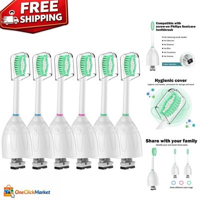 Electric Toothbrush Heads for Philips Sonicare: 6 Pack with Hygienic Covers