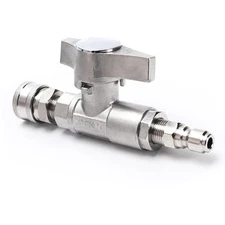 Pressure Washer Ball Valve 3/8" Quick Connect 5000 PSI Shut-Off Valve Made of...