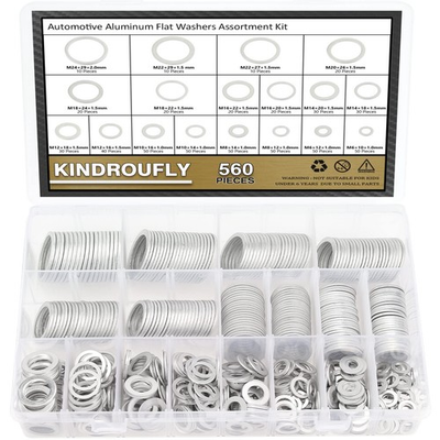 #ad 560 Pieces Automotive Drain Plug Gaskets Oil Crush Washers Kindroufly 18... $25.46