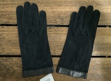 Coach Vintage Suede Cashmere Lined Gloves, Black, Size 8 New