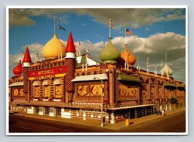 Vintage 1971 Mitchell Corn Palace Postcard Colorful Onion Domes