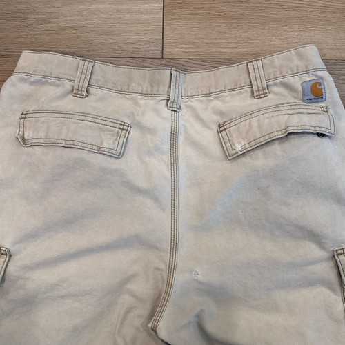 Carhartt Relaxed Fit Canvas Workwear Distressed Cargo Pants 38x30 Streetwear - Picture 10 of 12