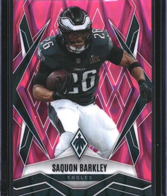 2025 Panini Phoenix #77 Saquon Barkley Pink Seismic Prizm #/75
