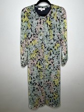 J. Crew Floral Midi Chiffon Fit and Flare Spring Button Up Dress- 4