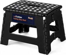 9 Inch Folding Step Stool, 300 Lbs Capacity Non-Slip Plastic Step Stool with