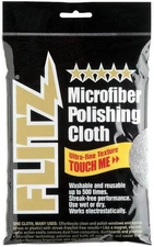 Flitz Premium Microfiber Polishing Cloth (400 GSM) - 16" x 16" USA-Made Grey Lin