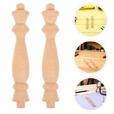 10 Pcs Decorative Curtain Rod Finials Wood for Crafts Solid Post Bed