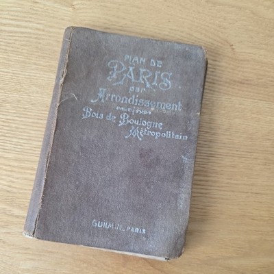 Antique Plan de Paris par Arrondissement, Guilmin, Guide Book Maps Complete 