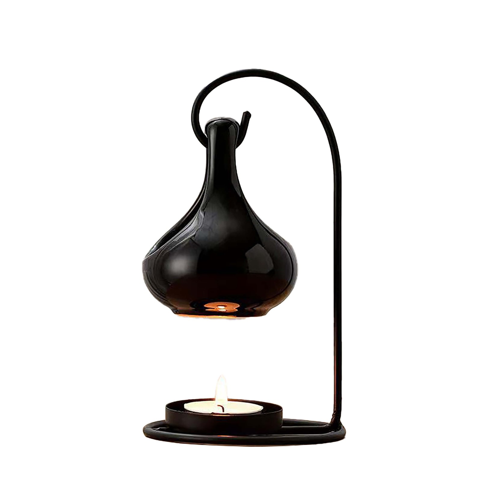 Black Tealight Wax Warmer, Essential Oil Tea Light Candle Ho