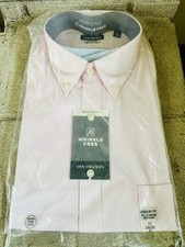 NEW W/TAG Van Heusen Men's Regular Fit Poplin Shirt Wrinkle free White 17 34/35