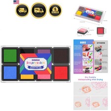 Mini 8 Color Pigment Ink Pads for Stamps, Fingerprint InkPads, Stamp Pad for ...