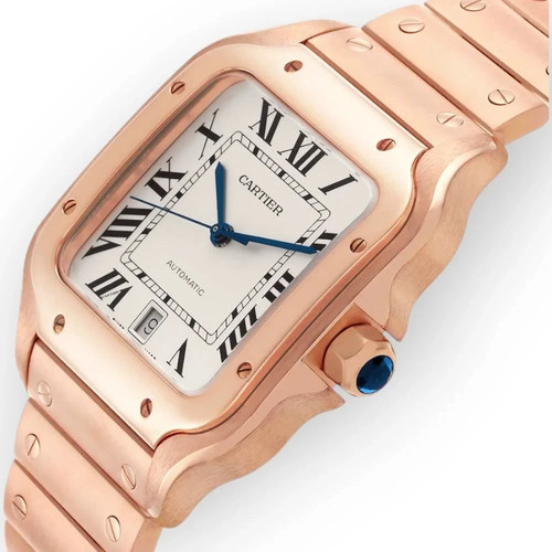 Cartier Santos de Cartier WGSA0018 39.8mm Silvered Opaline Dia...