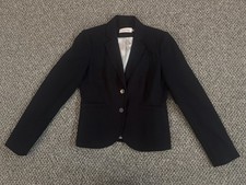 Calvin Klein Stretch Women's Black Blazer 2-Button Jacket Size 4