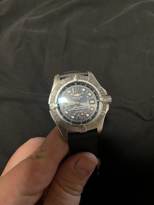 Breitling Blue Dial Superocean A17390 Black Rubber Strap