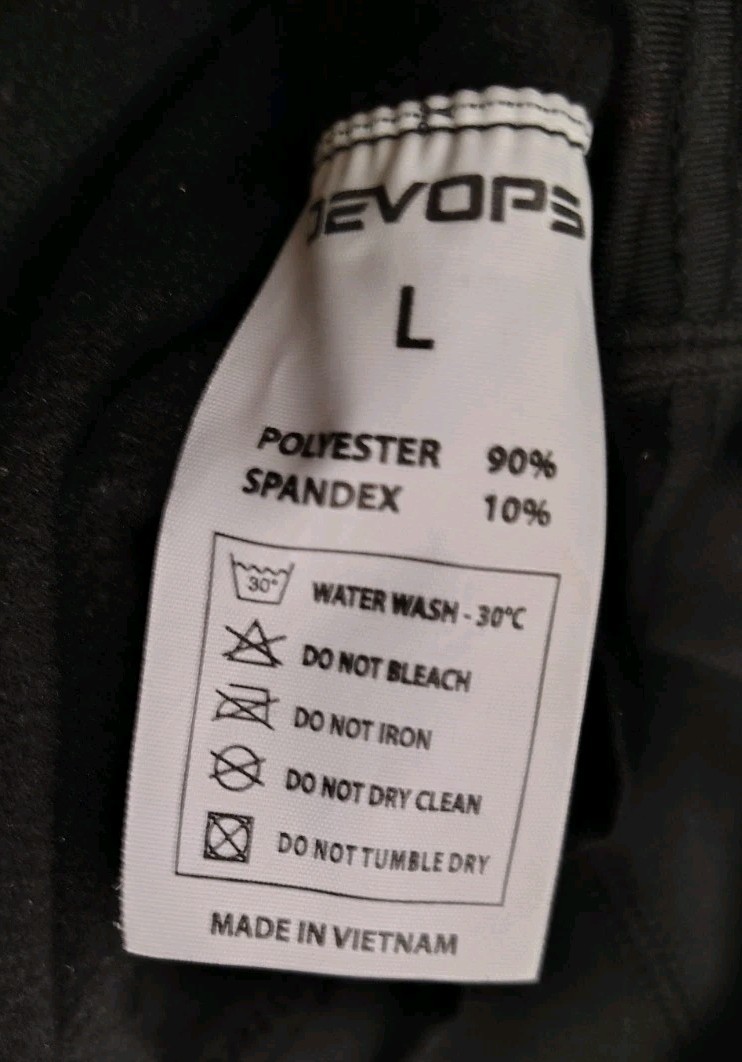 Devops Black Large Polyester Long Sleeve Blouse - image 4