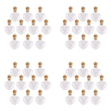 40 Pezzi Vetro Sughero Bottiglia Bicchieri Fiale Lana Bottiglia Pendenti Forma Cuore F6D1