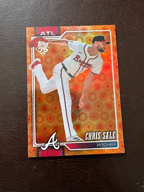 Chris Sale Braves 2026 Topps Series 2 Orange Holiday Sun #427