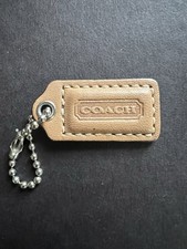 Coach Tan Leather Replacement Hang Tag Fob Charm 1.5
