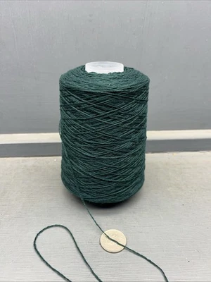 YTYF 200G 2/14NM 100% GEELONG LAMBSWOOL LAMAINE BY T&D DARK TARTAN GREEN 3 PLY HOLLY