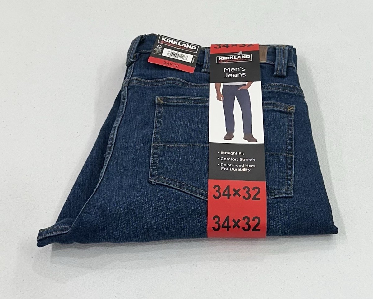 Kirkland Signature Men's Straight Fit Jeans, Med Blue, Size 34X32