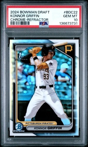 2024 Bowman Draft Chrome KONNOR GRIFFIN #BDC-22 1st RC Refractor PSA 10 GEM MINT